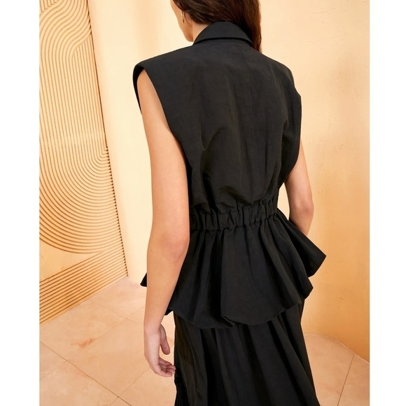 NWT Ulla Johnson Beatriz Linen-Blend Peplum Vest - Picture 5 of 7